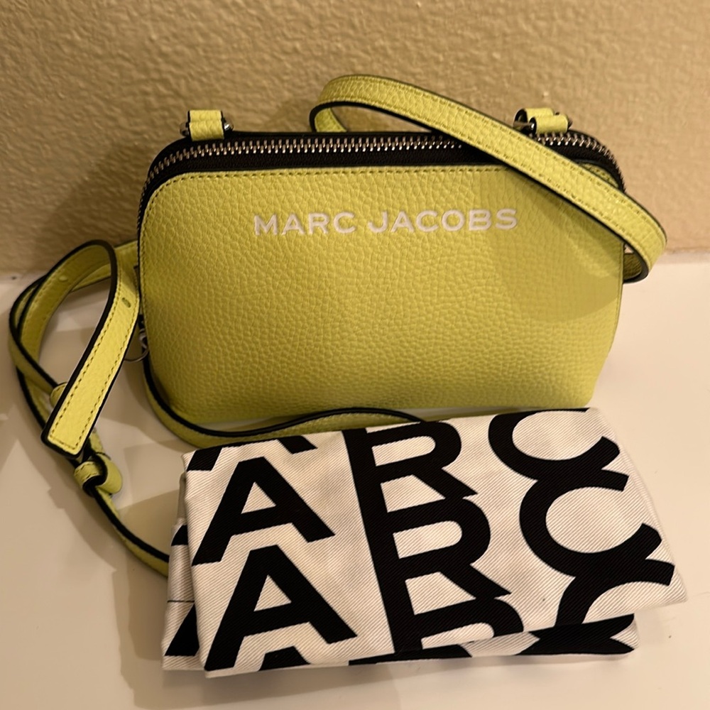 New MARC JACOBS Leather Mini Bag. Yellow.